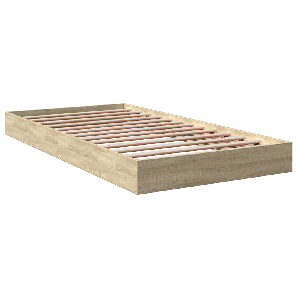 Bed frame without mattress sonoma oak 100x200 cm