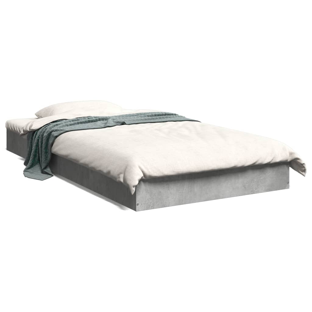 Bed frame without mattress concrete gray 100x200 cm