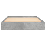 Bed frame without mattress concrete gray 100x200 cm