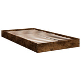 Cadre de lit sans matelas chêne fumé 100x200 cm bois ingénierie