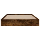 Cadre de lit sans matelas chêne fumé 100x200 cm bois ingénierie