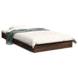 Bed frame without mattress brown oak 100x200 cm