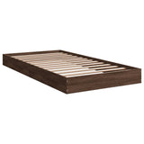 Bed frame without mattress brown oak 100x200 cm