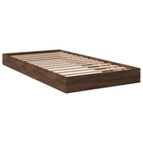 Bed frame without mattress brown oak 100x200 cm