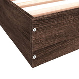 Bed frame without mattress brown oak 100x200 cm