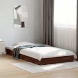 Bed frame without mattress brown oak 100x200 cm