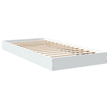 Bed frame without mattress white 90x200 cm engineered wood