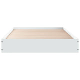 Bed frame without mattress white 90x200 cm engineered wood