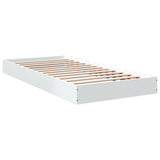 Bed frame without mattress white 90x200 cm engineered wood