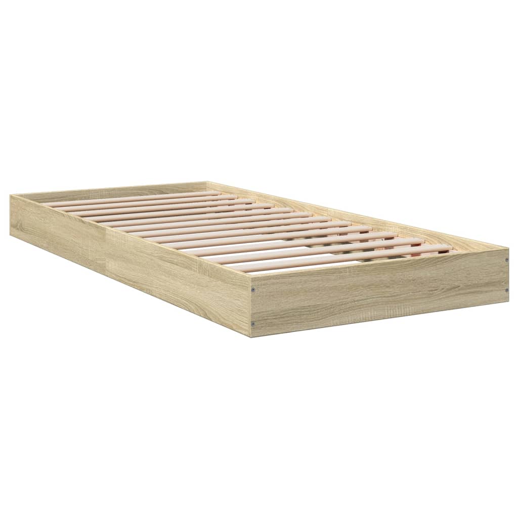 Bed frame without mattress sonoma oak 90x200 cm