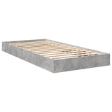 Bed frame without mattress concrete gray 90x200 cm