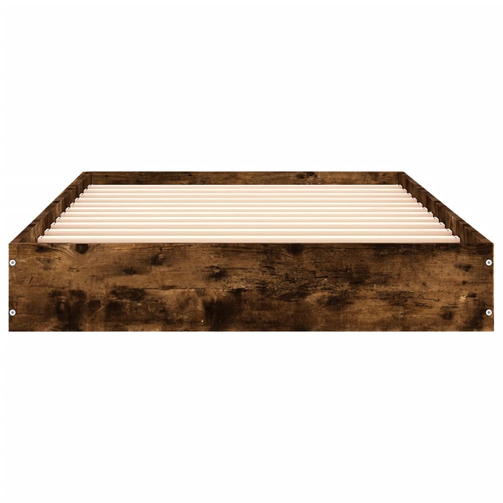 Bed frame without mattress smoked oak 90x200cm engineered wood