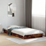 Bed frame without mattress smoked oak 90x200cm engineered wood