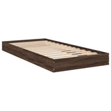 Bed frame without mattress brown oak 90x200cm engineered wood