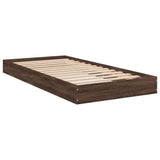 Bed frame without mattress brown oak 90x200cm engineered wood