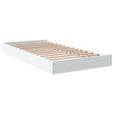 Bed frame without mattress white 90x190 cm engineered wood