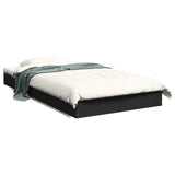 Cadre de lit sans matelas noir 90x190 cm bois ingénierie