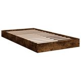 Bed frame without mattress smoked oak 90x190cm engineered wood