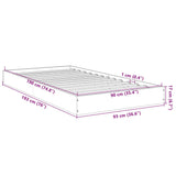 Bed frame without mattress sonoma gray 90x190 cm