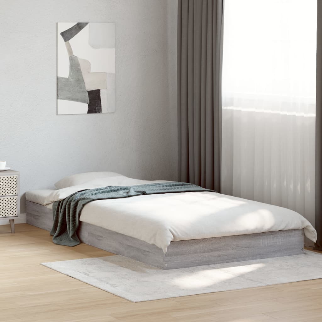 Bed frame without mattress sonoma gray 90x190 cm