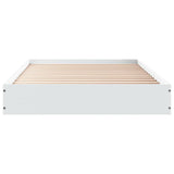 Bed frame without mattress white 75x190 cm engineered wood