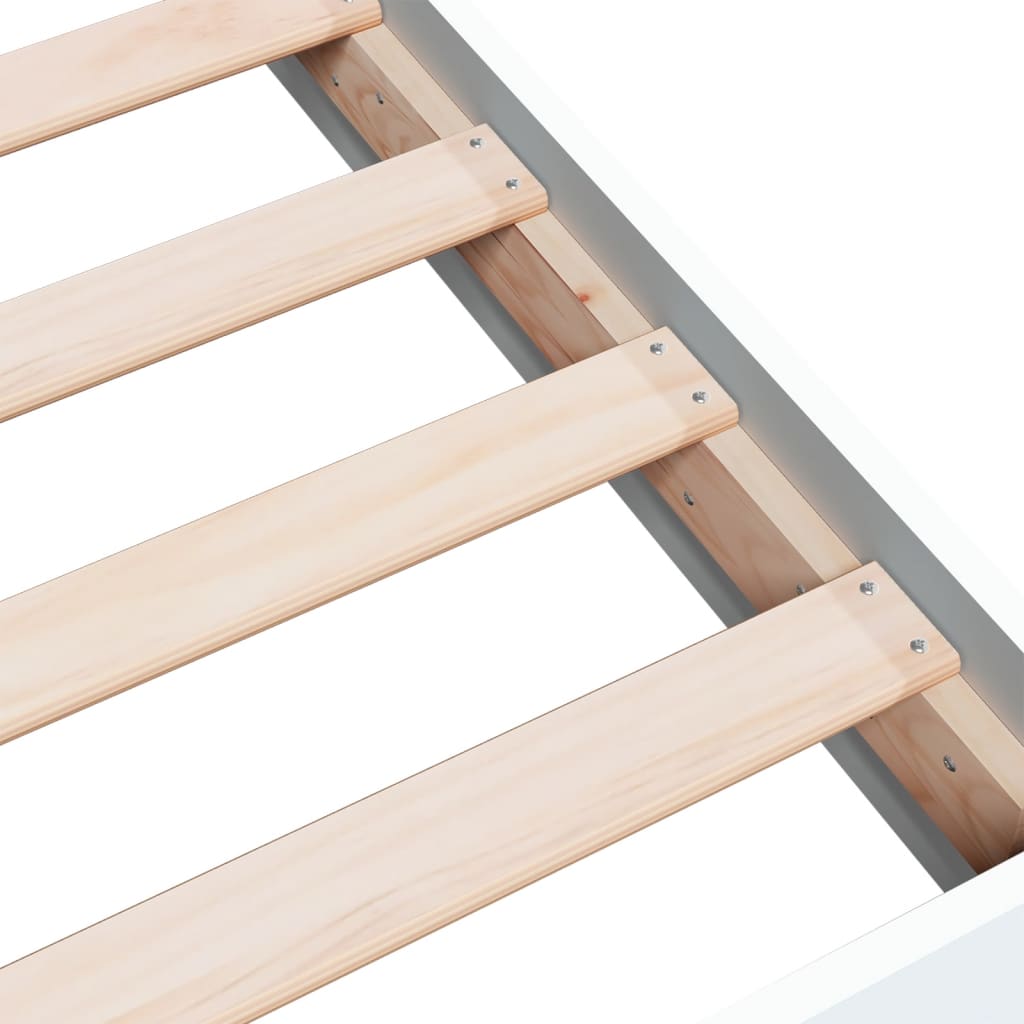 Bed frame without mattress white 75x190 cm engineered wood