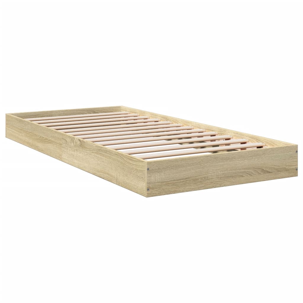 Bed frame without mattress sonoma oak 75x190 cm