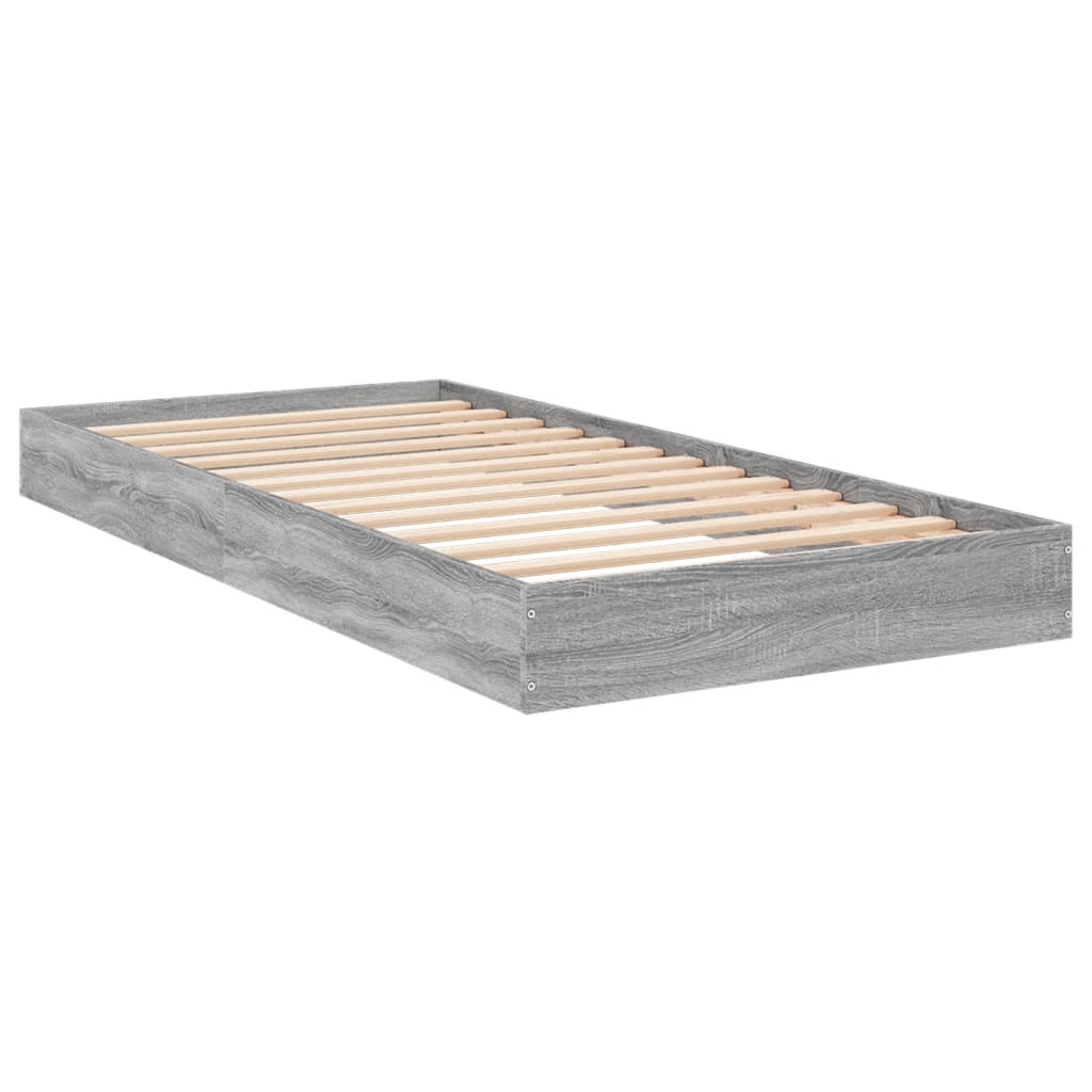 Bed frame without mattress sonoma gray 75x190 cm