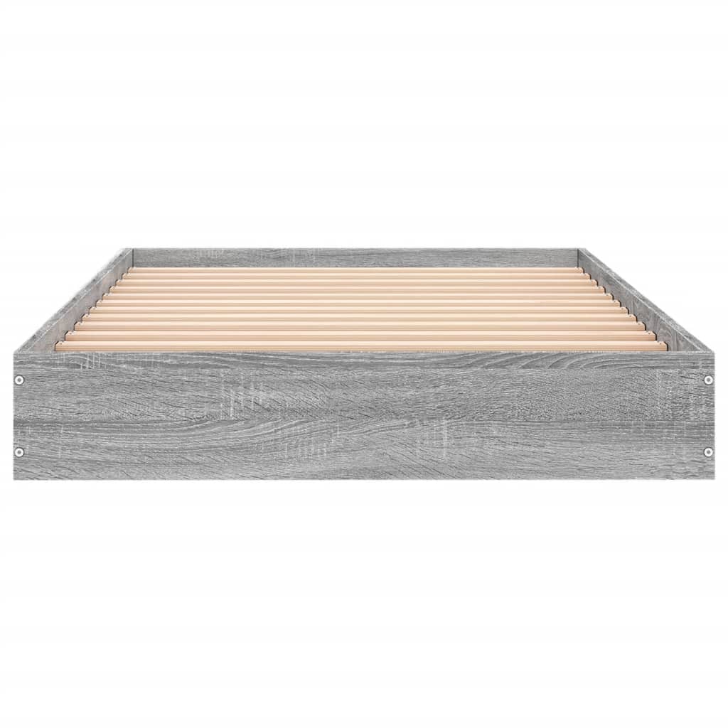 Bed frame without mattress sonoma gray 75x190 cm