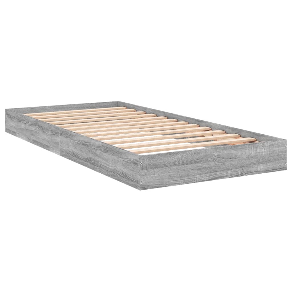 Bed frame without mattress sonoma gray 75x190 cm