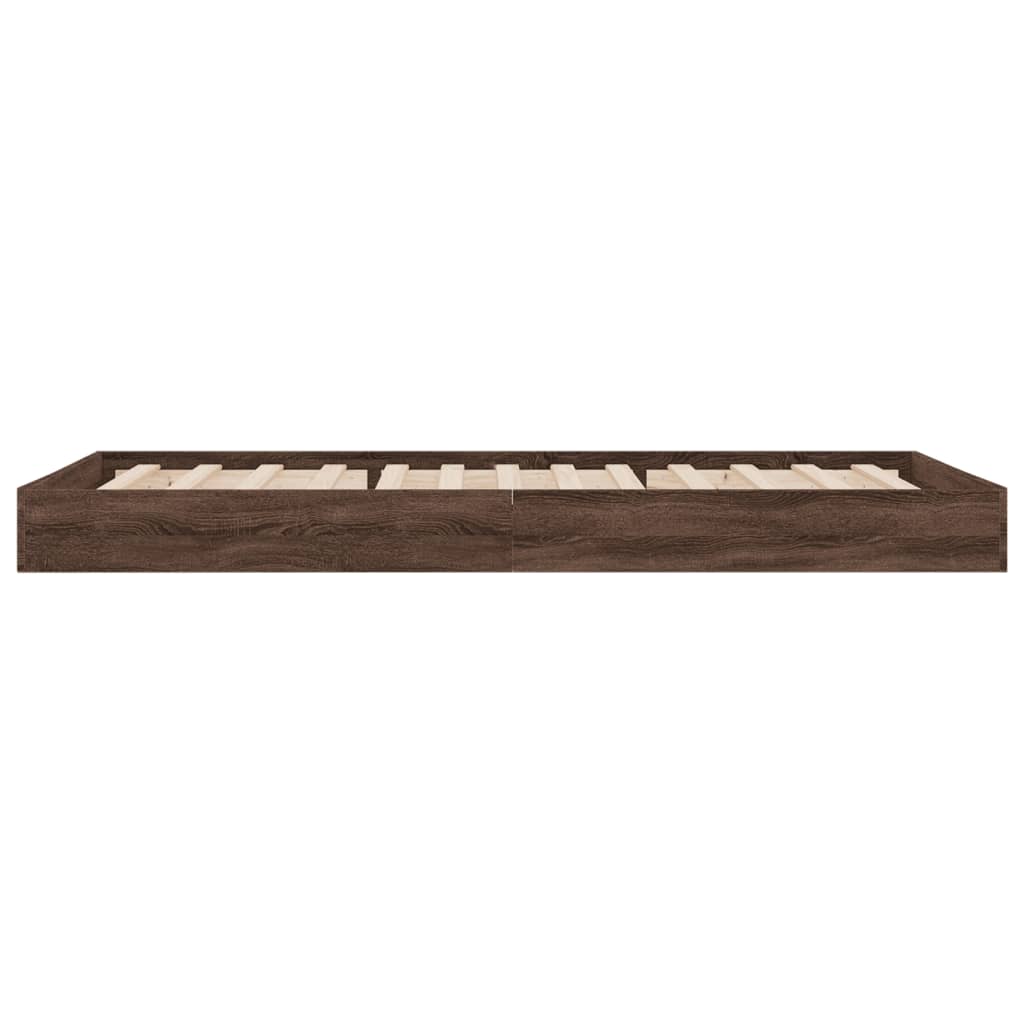 Cadre de lit sans matelas chêne marron 75x190cm bois ingénierie