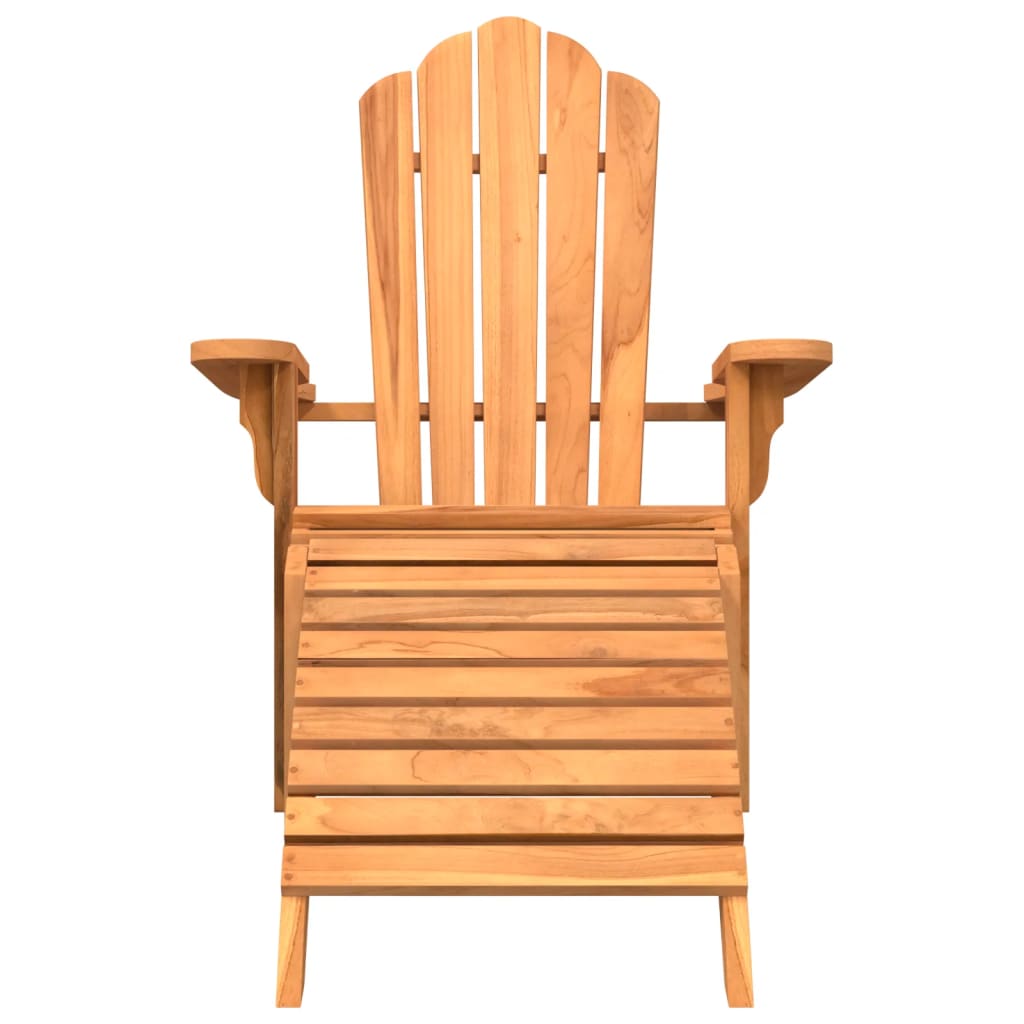 Adirondack Garden Chair and Footrest Solid Teak Wood