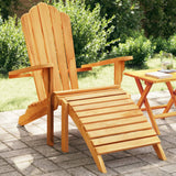 Adirondack Garden Chair and Footrest Solid Teak Wood