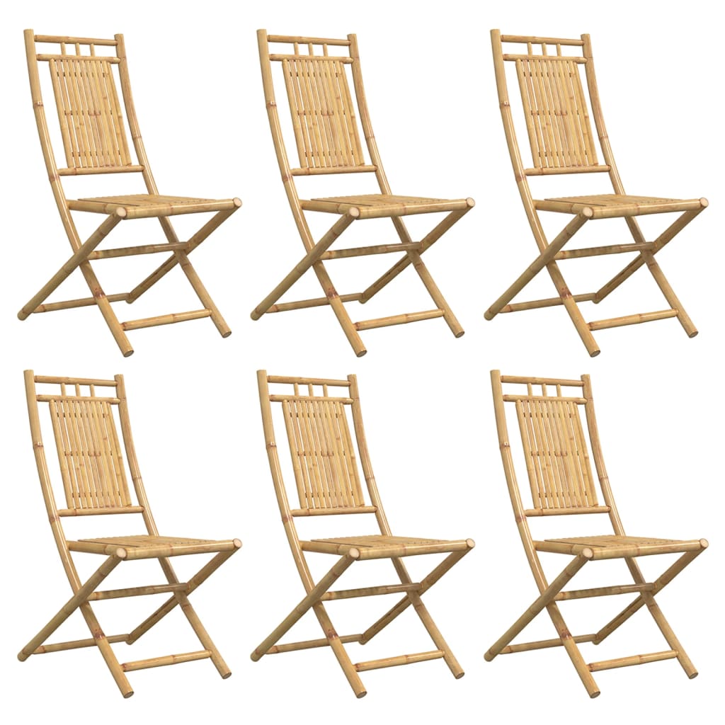 Chaises pliables de jardin lot de 6 46x66x99 cm bambou