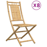 Chaises pliables de jardin lot de 8 46x66x99 cm bambou