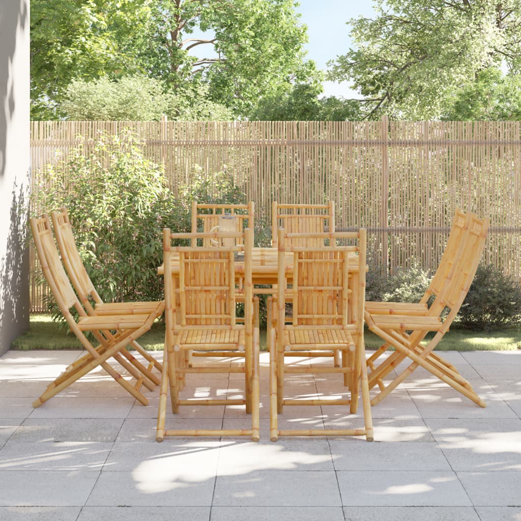 Chaises pliables de jardin lot de 8 46x66x99 cm bambou