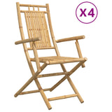 Chaises pliables de jardin lot de 4 53x66x99 cm bambou