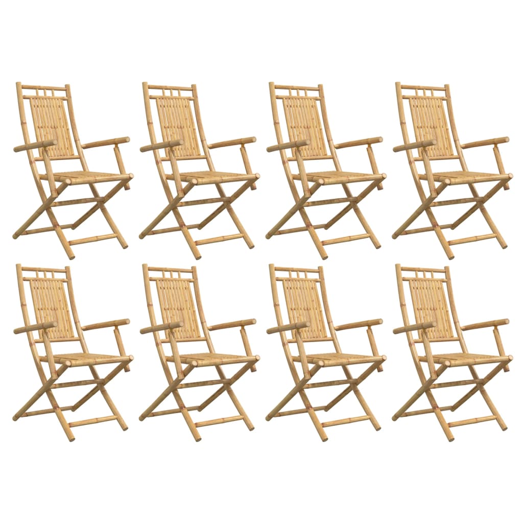 Chaises pliables de jardin lot de 8 53x66x99 cm bambou