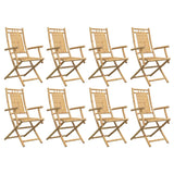 Chaises pliables de jardin lot de 8 53x66x99 cm bambou