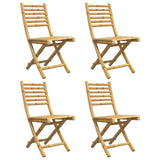 Chaises pliables de jardin lot de 4 43x54x88 cm bambou