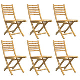 Chaises pliables de jardin lot de 6 43x54x88 cm bambou