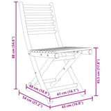 Chaises pliables de jardin lot de 6 43x54x88 cm bambou