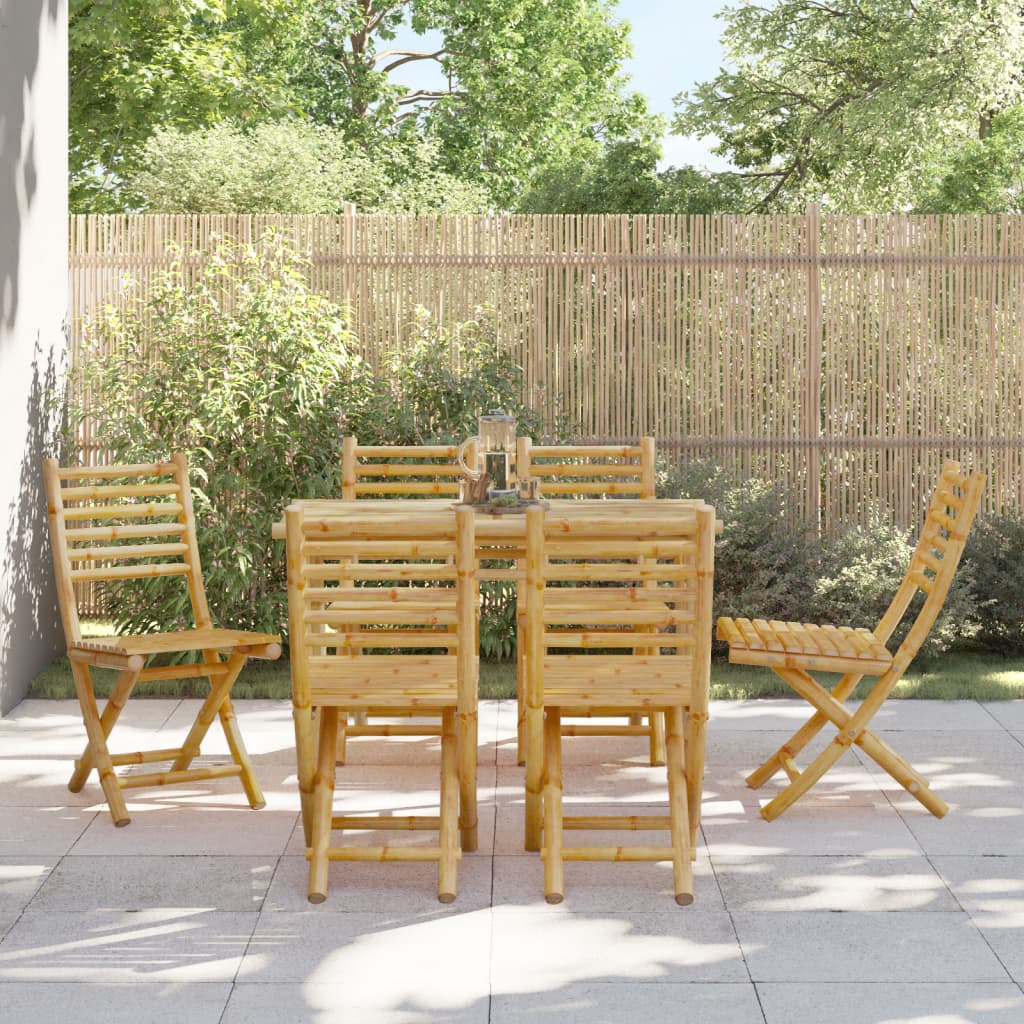 Chaises pliables de jardin lot de 6 43x54x88 cm bambou