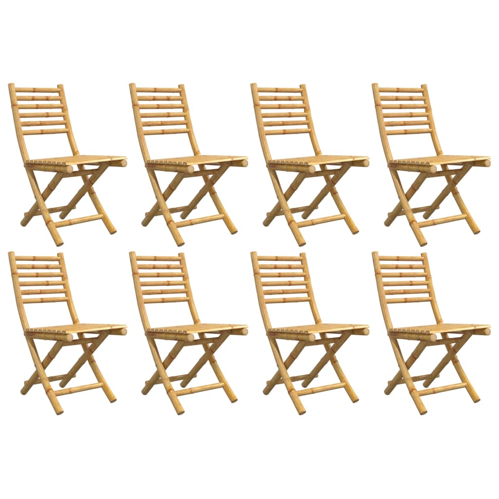 Chaises pliables de jardin lot de 8 43x54x88 cm bambou