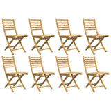 Chaises pliables de jardin lot de 8 43x54x88 cm bambou