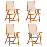 Chaises pliables de jardin lot de 4 bois d'acacia et textilène