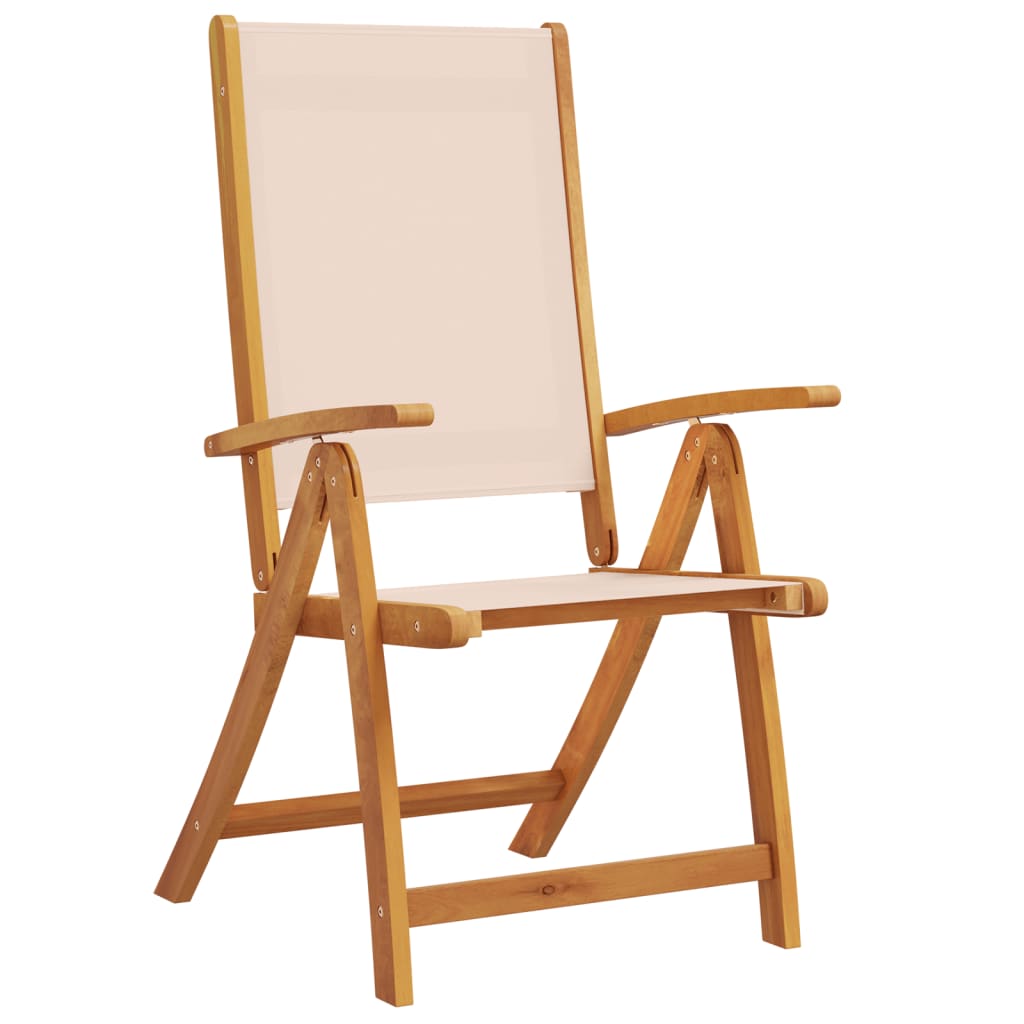 Chaises pliables de jardin lot de 4 bois d'acacia et textilène