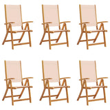 Chaises pliables de jardin lot de 6 bois d'acacia et textilène