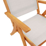 Chaises pliables de jardin lot de 4 bois d'acacia et textilène