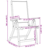 Chaises pliables de jardin lot de 4 bois d'acacia et textilène